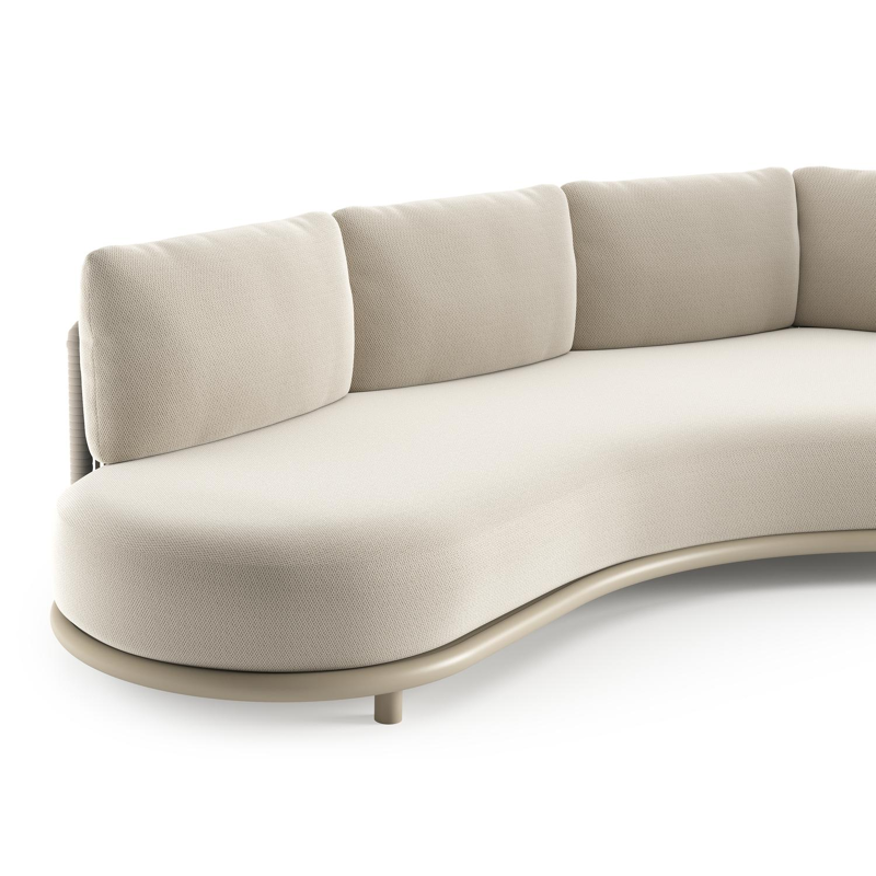 Lomano loungebank in beige aluminium met lopi marble all weather sunbrella® luxe kussen