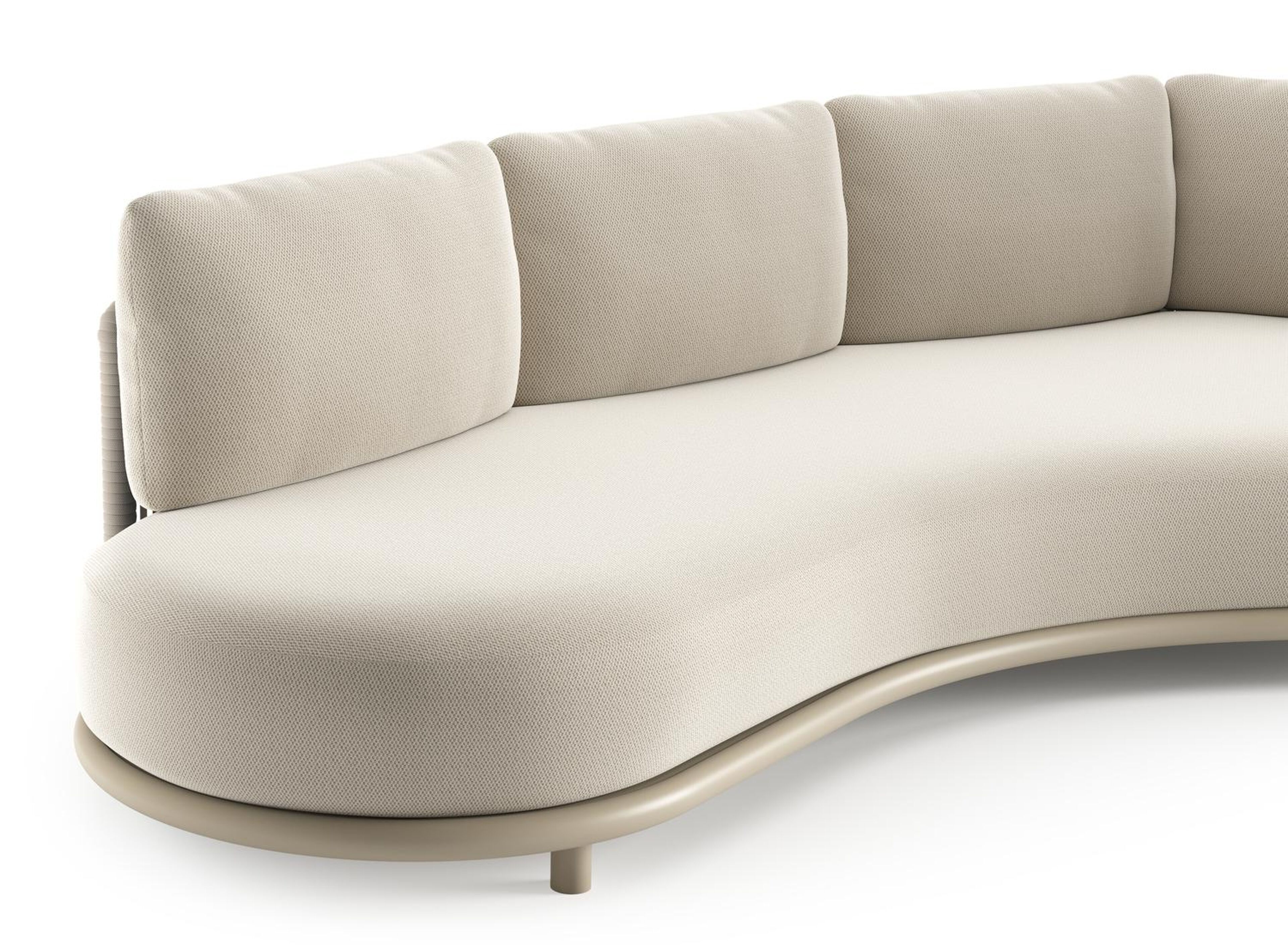 Lomano loungebank in beige aluminium met lopi marble all weather sunbrella® luxe kussen