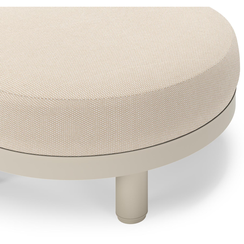 Donato lounge poef in beige aluminium met all weather sunbrella® luxe Lopi Antique kussen