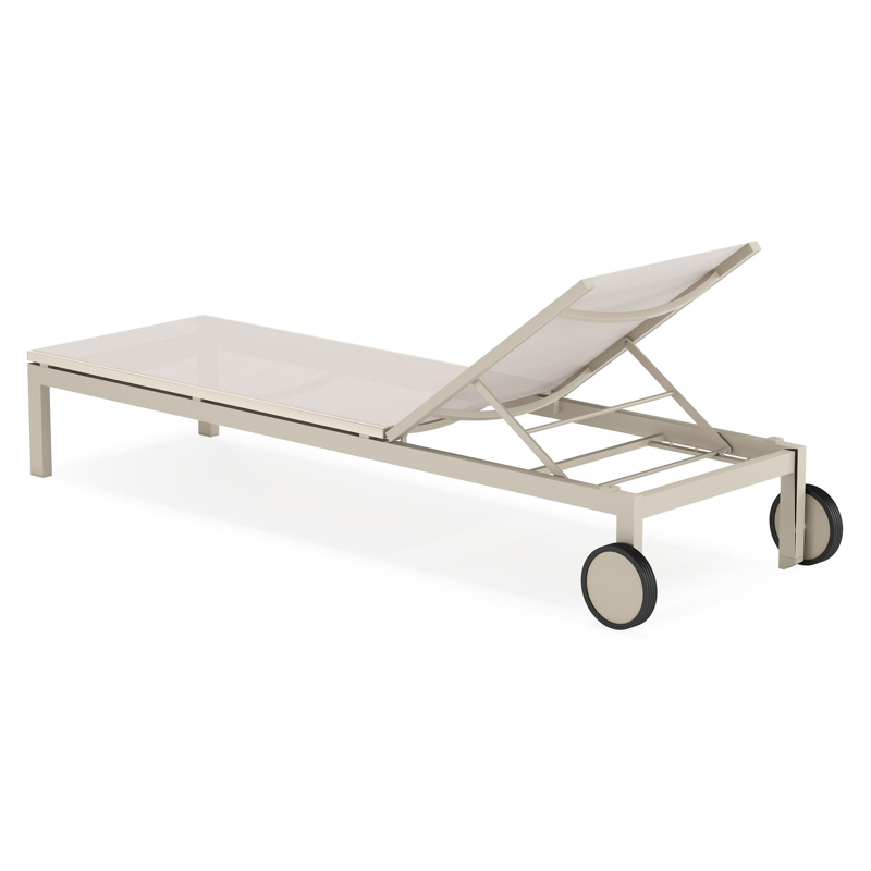 Caravelle verstelbaar ligbed in beige aluminium en beige single textilene