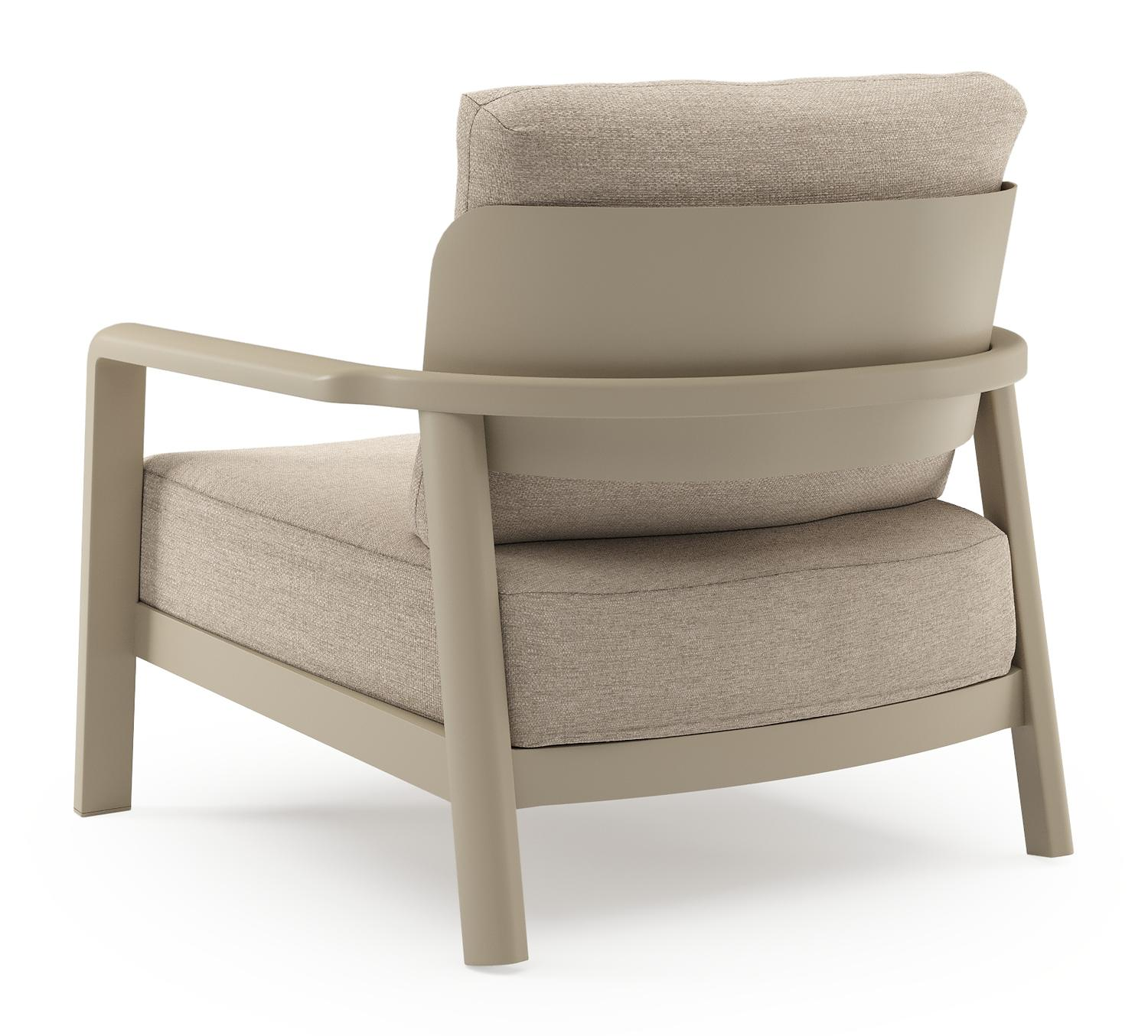 Salamanca loungestoel in beige aluminium met rustic weather+ softtouch kussen