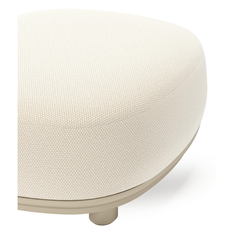 Pouf  Vadelo en aluminium beige et coussin en all weather cosytica althea off white