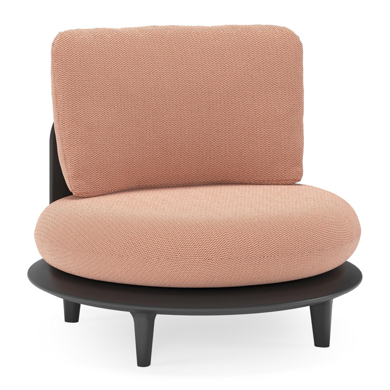 Bomero loungestoel in zwart aluminium met lopi fawn all weather sunbrella® luxe kussen