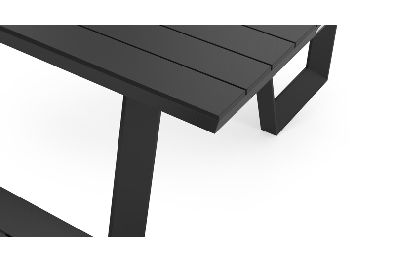 Altura picknicktafel in zwart aluminium - L 220 x B 89 x H 74 cm