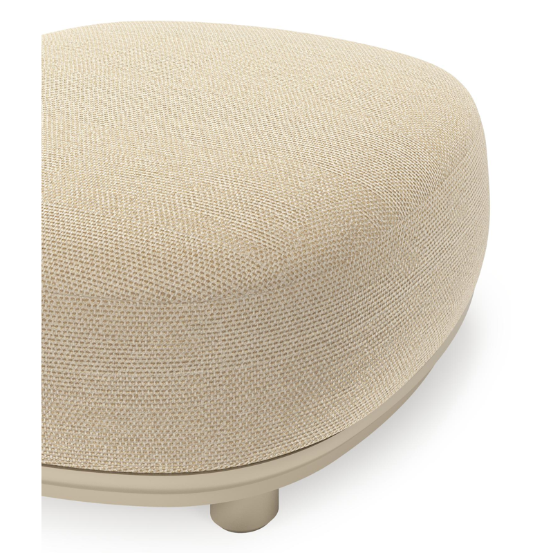 Pouf  Vadelo en aluminium beige et coussin en all weather cosytica althea camel