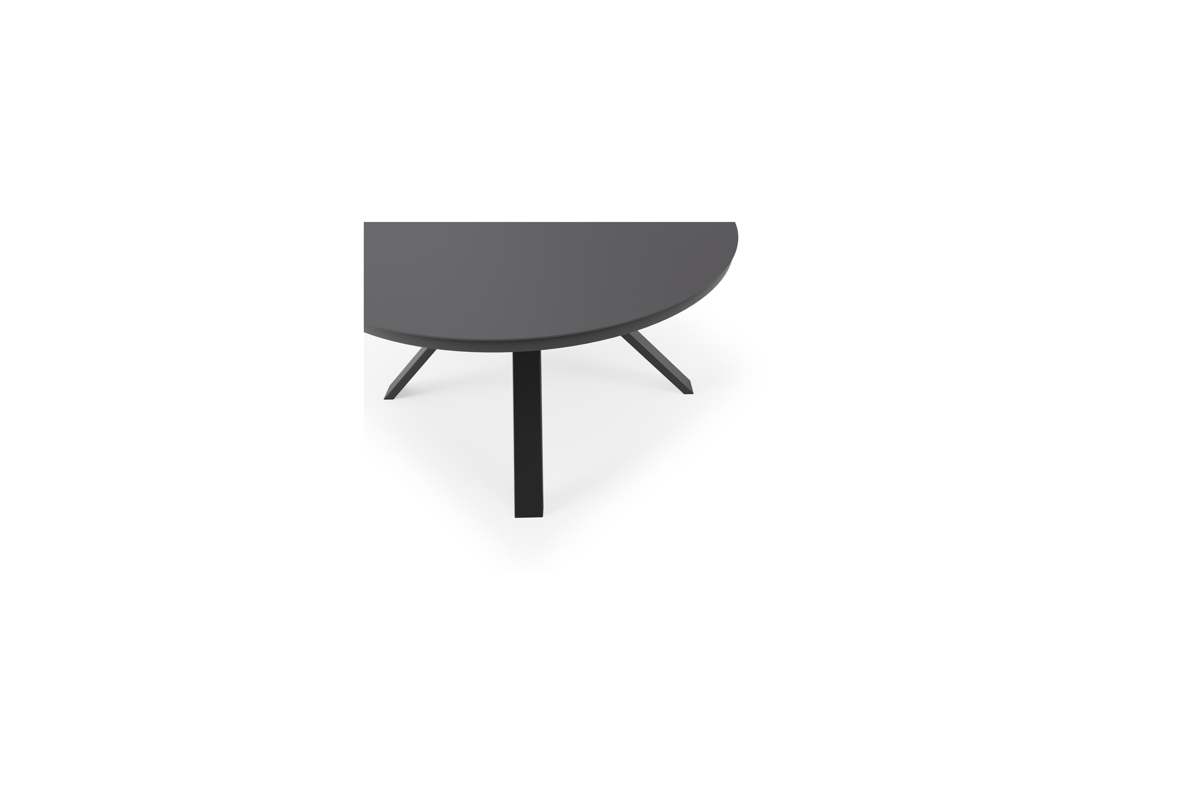 Cesano tuintafel in zwart aluminium en volkeramiek nero black - Dia. 148 x H 74,5 cm