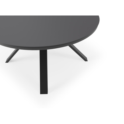 Cesano tuintafel in zwart aluminium en volkeramiek nero black - Dia. 148 x H 74,5 cm