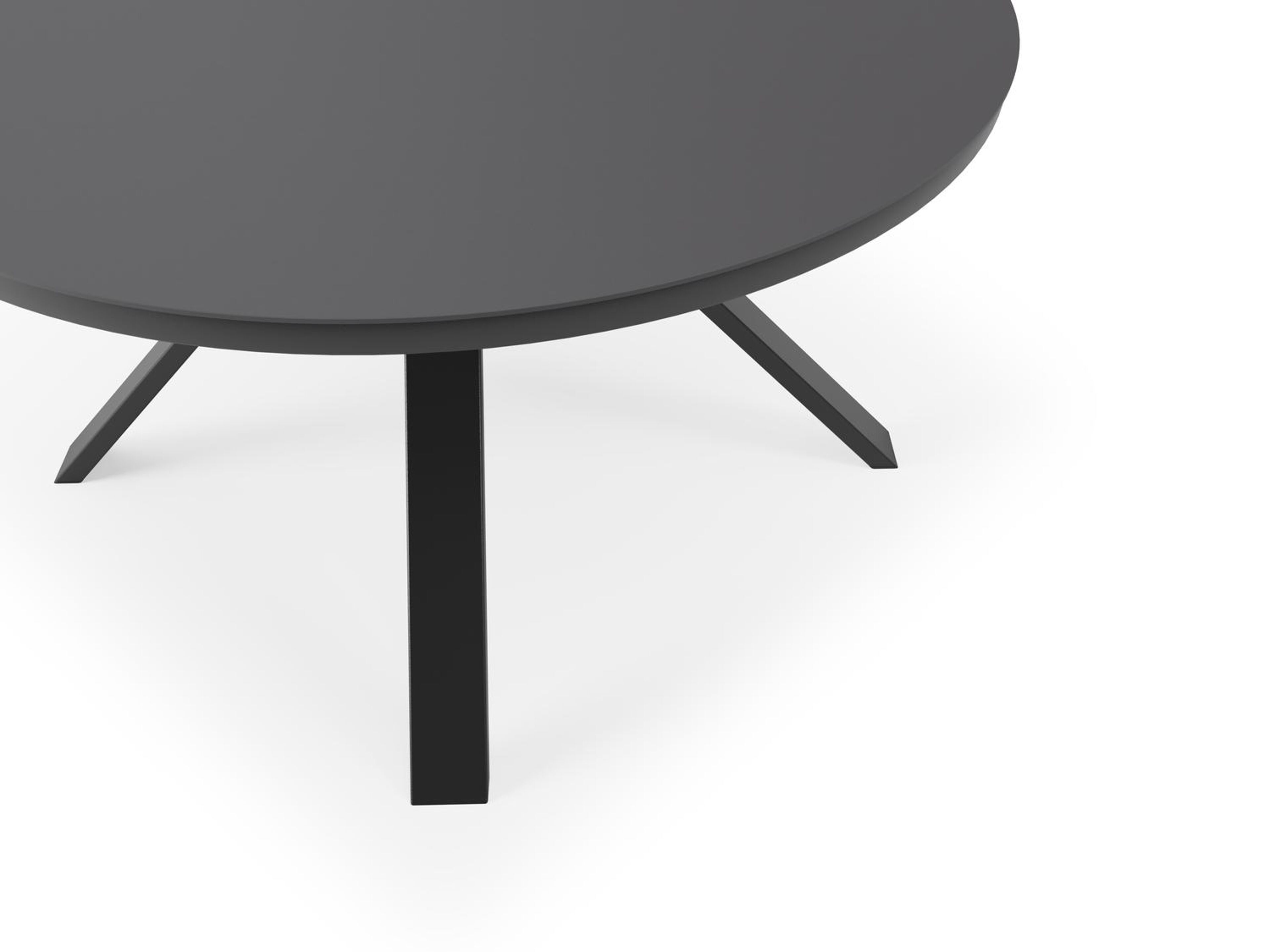 Table de jardin Cesano en aluminium noir et céramique pleine nero black - Dia. 148 x H 74,5 cm