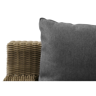 Canapé de jardin Pintura 3-pl en résine tressée gris et gris avec coussin en weather+ softtouch gris