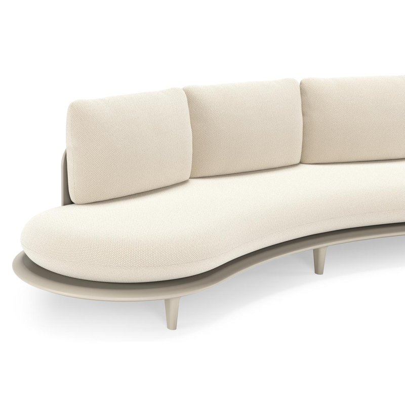 Bomero loungebank in beige aluminium met althea off white all weather cosytica kussen