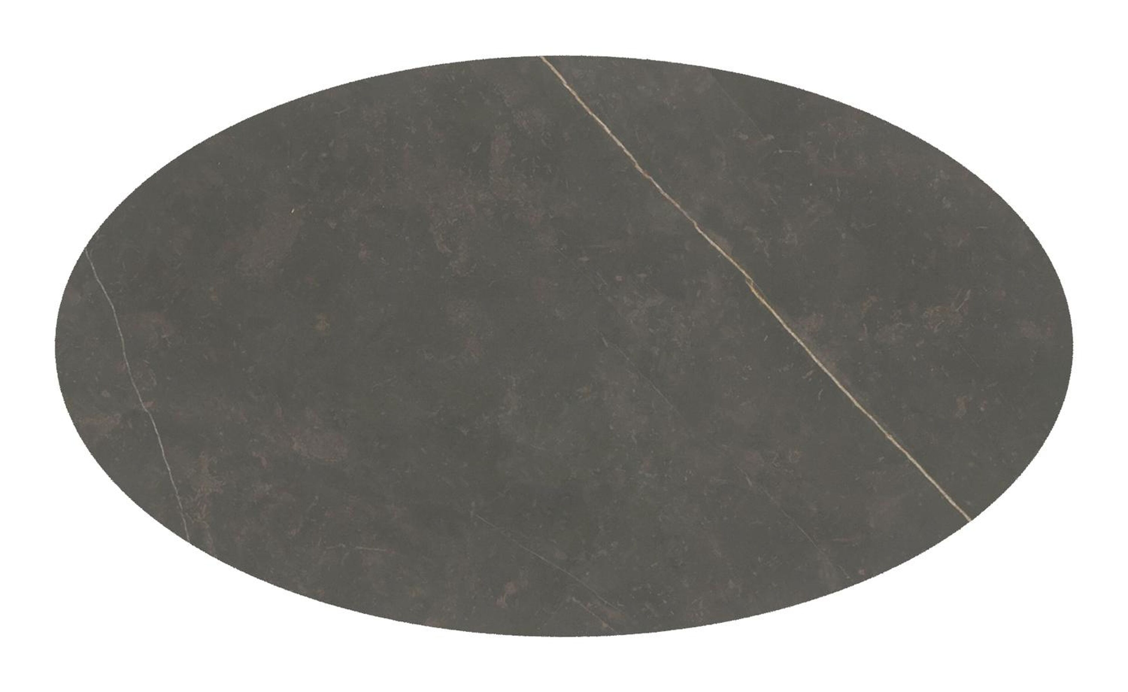 Table de jardin Fano oval en aluminium noir et céramique pleine Calatorao - Lg. 140 x Lrg. 80 x Haut. 74.5 cm