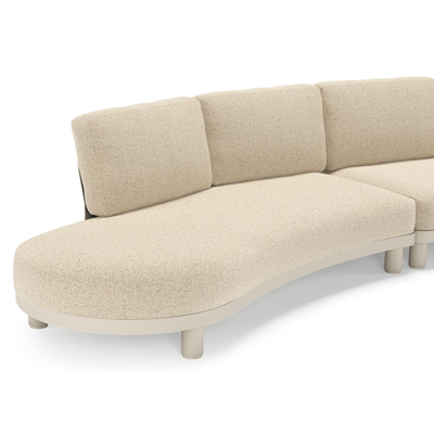 Donato loungebank in beige aluminium met all weather cosytica Bora Forest kussen
