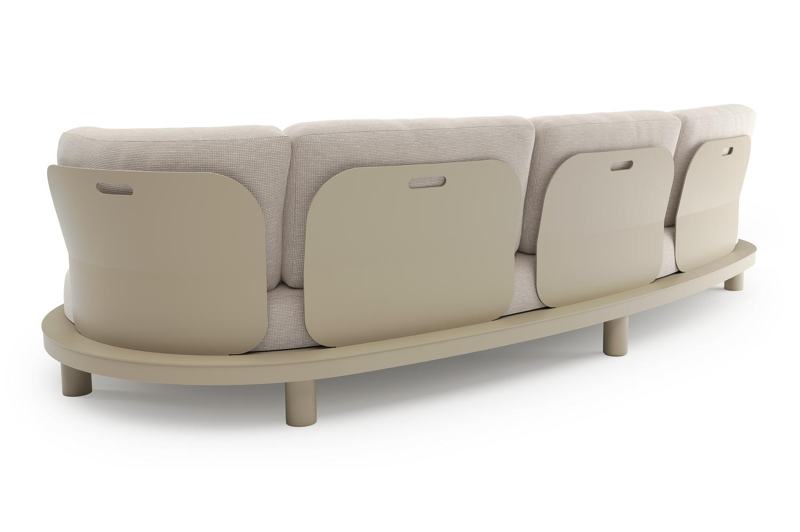 Donato loungebank in beige aluminium met slow farafra all weather sunbrella® luxe kussen