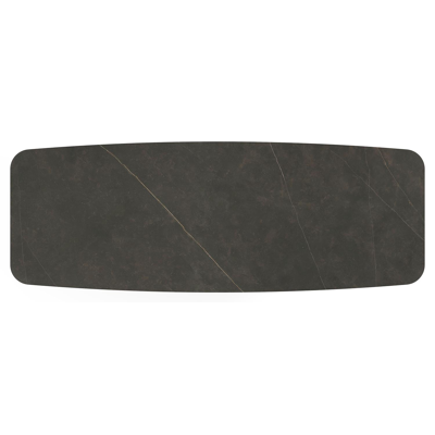 Lacrima tuintafel bootvorm in wit aluminium en volkeramiek Calatorao - L 315 x B 115 x H 73 cm