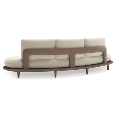 Bomero loungeset in taupe aluminium met althea off white all weather cosytica kussen