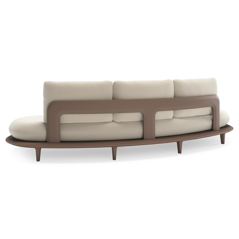 Bomero loungeset in taupe aluminium met althea off white all weather cosytica kussen