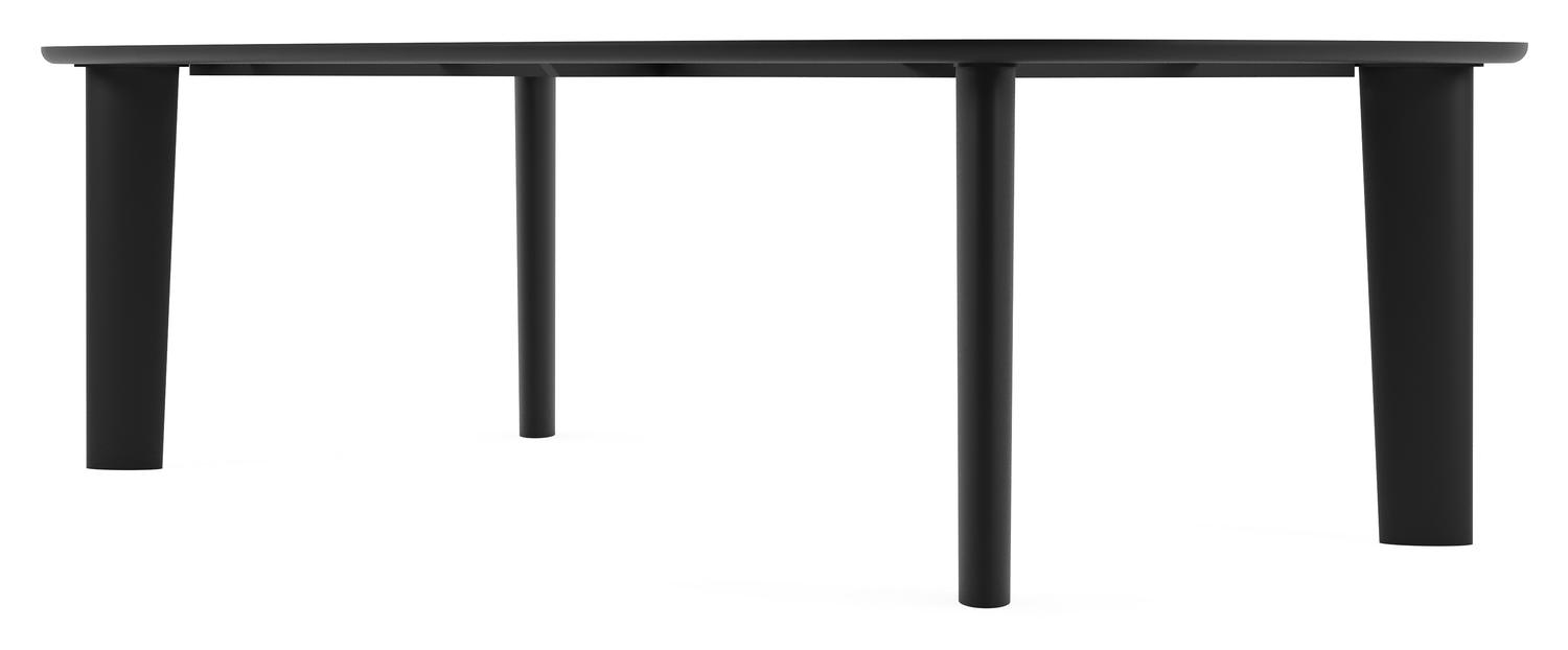 Amico tuintafel bombo xl in zwart aluminium en volkeramiek Arctic White - L 270 x B 148 x H 73.5 cm