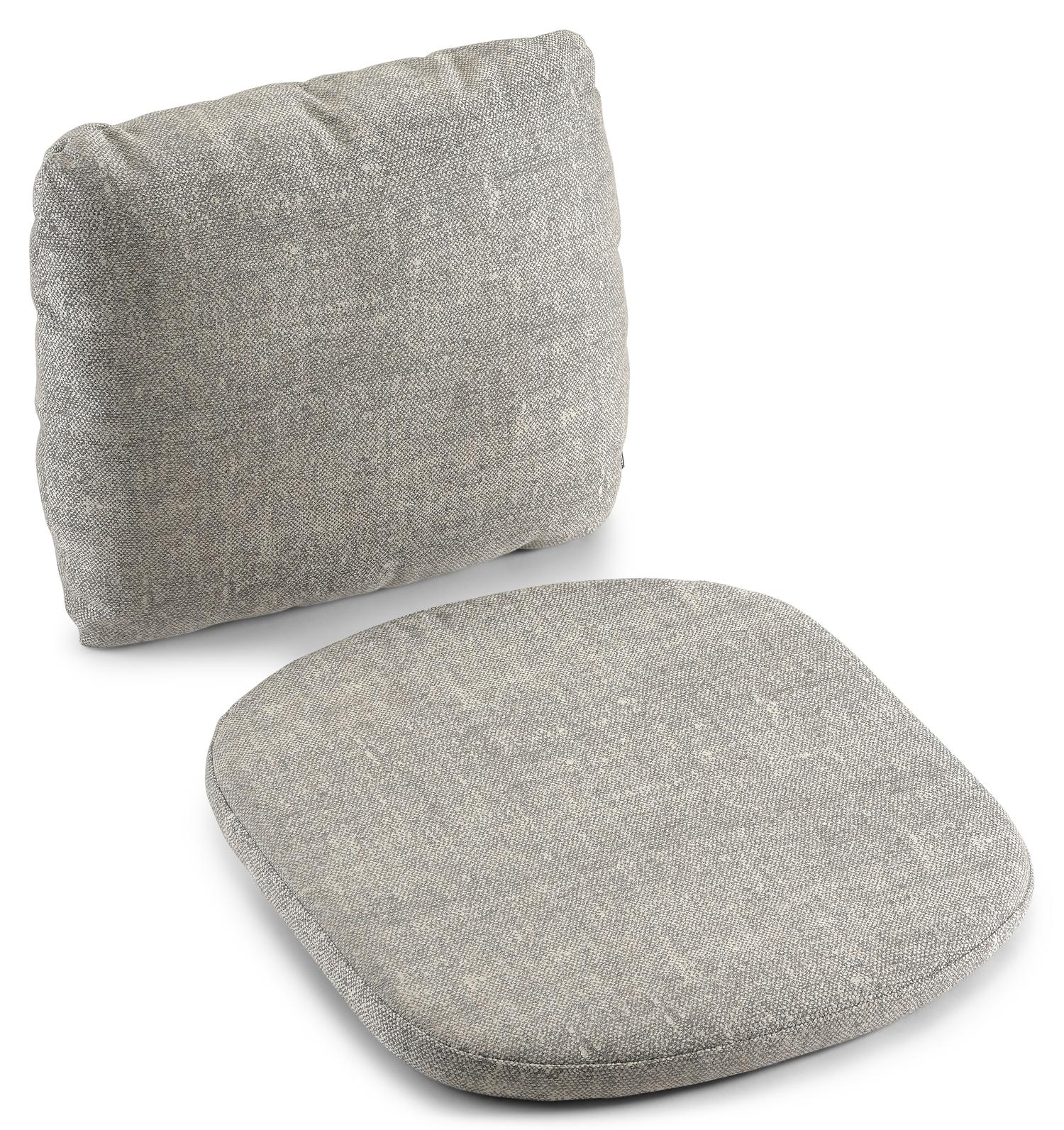 Gardo tuinstoel in teak en beige verticaal geweven ronde rope met kussen in chartres pewter all weather sunbrella® luxe