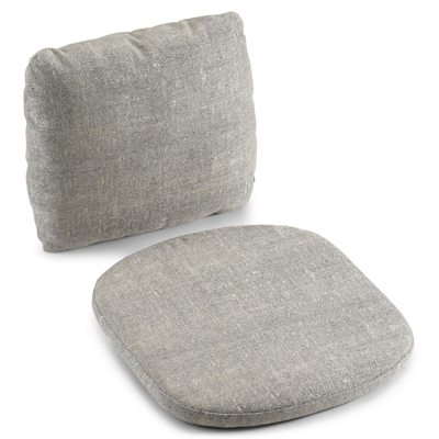 Gardo tuinstoel in teak en beige verticaal geweven ronde rope met kussen in chartres pewter all weather sunbrella® luxe