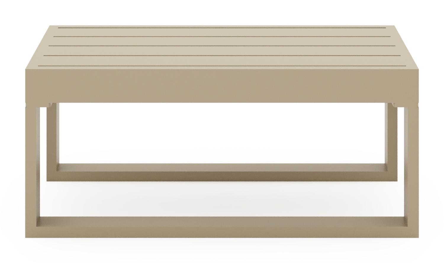 Caldela bijzettafel in beige aluminium - L 70 x B 35 x H 31 cm