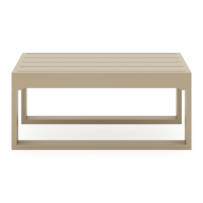 Caldela bijzettafel in beige aluminium - L 70 x B 35 x H 31 cm