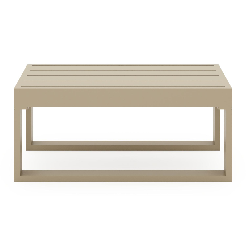 Caldela bijzettafel in beige aluminium - L 70 x B 35 x H 31 cm