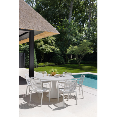 Fano tuintafel in wit aluminium en volkeramiek shilin - Dia. 148 x H 75 cm