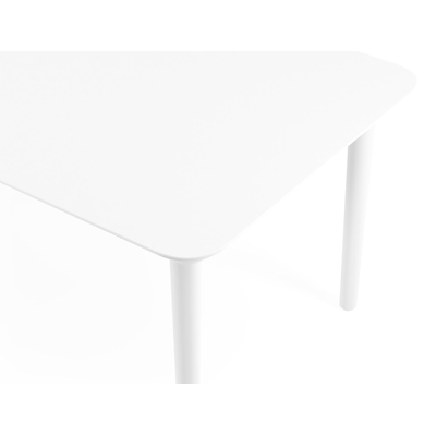 Table de jardin Orso en aluminium blanc et céramique pleine arctic white - Lg 240 x Larg. 100 x H 75,5 cm