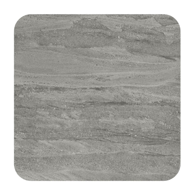 Table de jardin Orso rectangulaire arrondi en aluminium blanc et céramique pleine Aspen Grey - Lg. 90 x Lrg. 90 x Haut. 74.5 cm