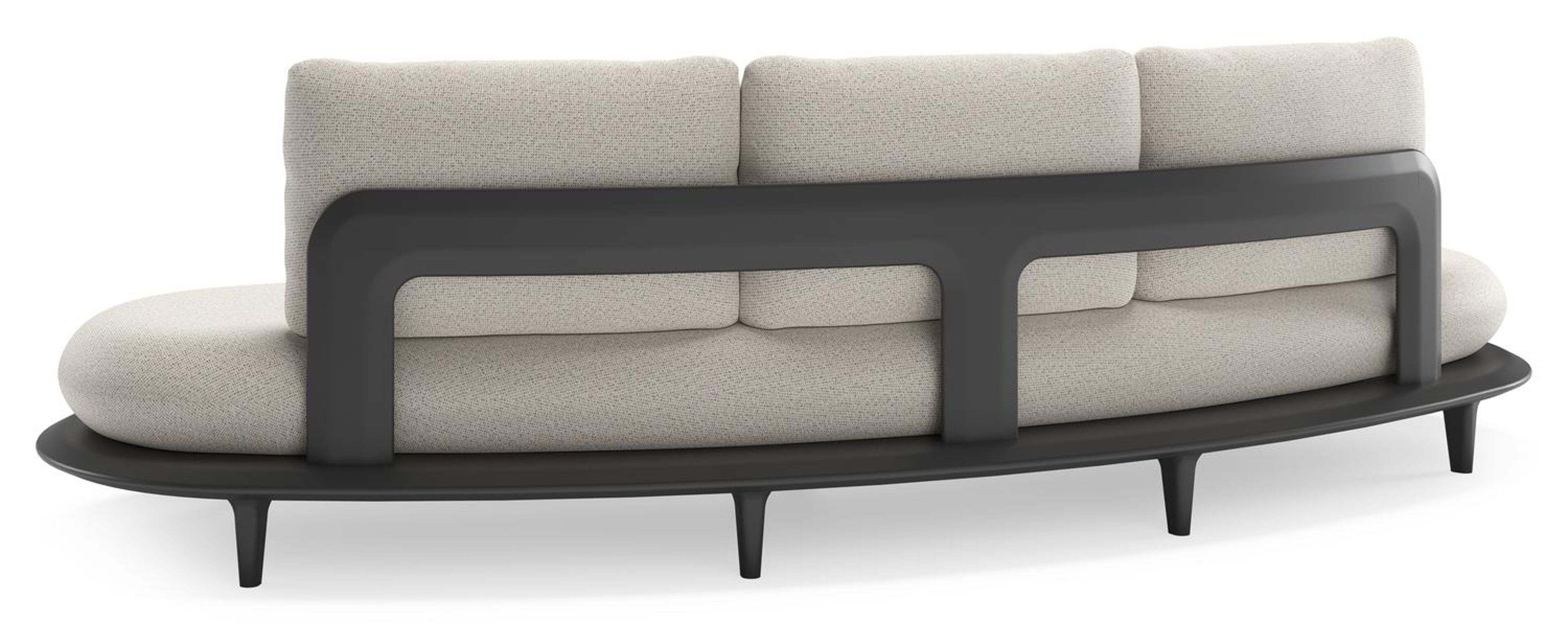 Salon de jardin Bomero en aluminium noir et coussins en all weather solica firenze natural