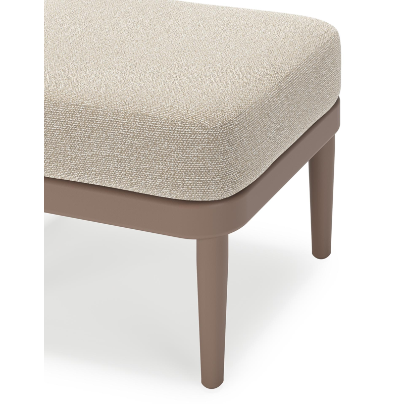 Orso poef in taupe aluminium met Marbella Ecru all weather cosytica kussen