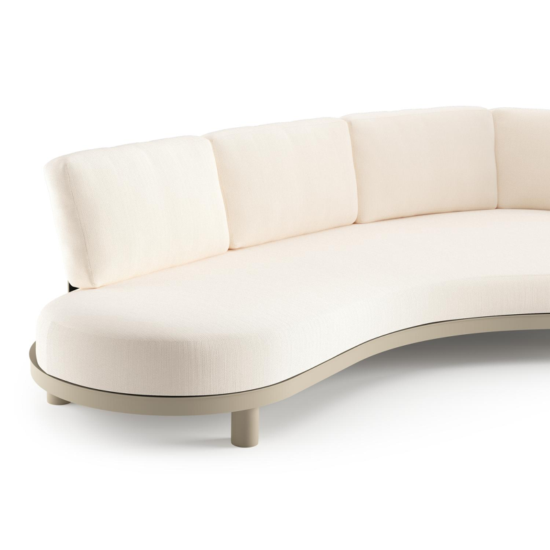 Donato loungebank in beige aluminium met lopi snow all weather sunbrella® luxe kussen