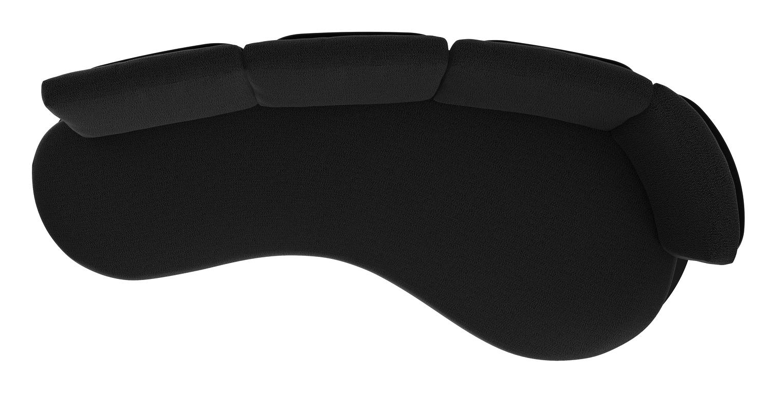 Canapé de jardin Donato en aluminium noir et coussins en all weather sunbrella® luxe lopi baribal