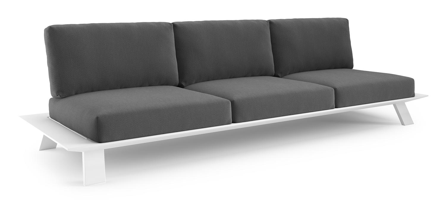 Cesano loungebank in wit aluminium met lopi shadow all weather Sunbrella® luxe kussen