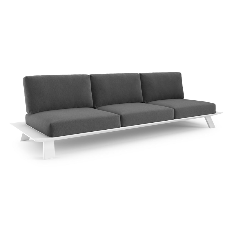 Cesano loungebank in wit aluminium met lopi shadow all weather Sunbrella® luxe kussen