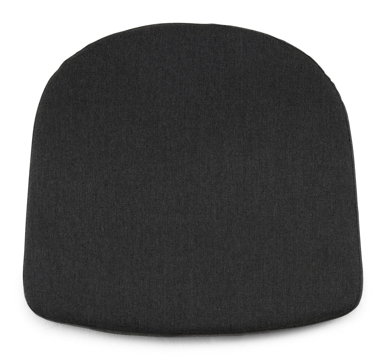 Lacrima tuinstoel in zwart aluminium en zwart verticaal geweven ronde rope met kussen in natte sooty all weather sunbrella® luxe