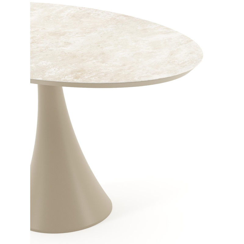 Fano tuintafel ovaal in beige aluminium en volkeramiek Rapolano - L 140 x B 80 x H 74.5 cm
