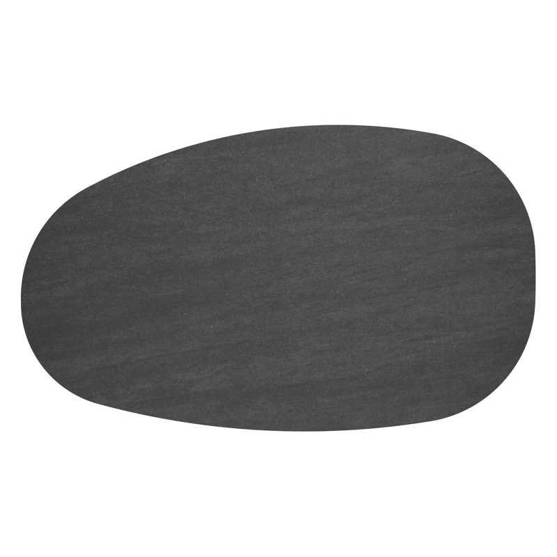 Table de basse Donato organique en aluminium beige et céramique pleine Basalt Black - Lg. 151 x Lrg. 90 x Haut. 24.5 cm