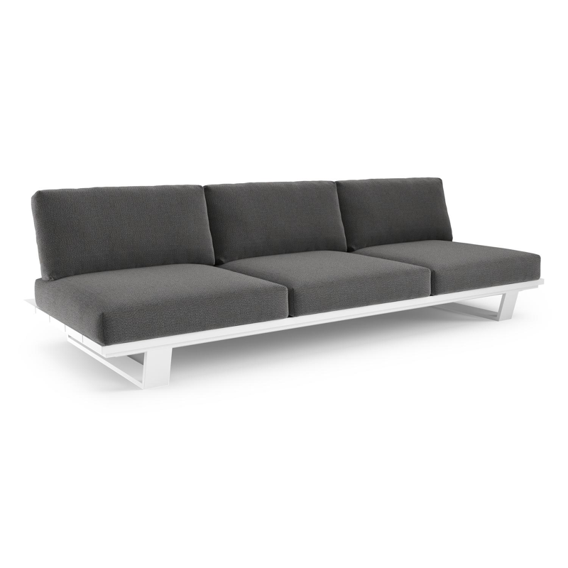 Pagino loungebank in wit aluminium met savane tornado all weather sunbrella® luxe kussen