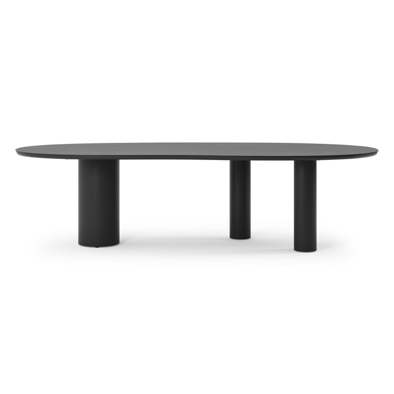 Organo tuintafel organisch in zwart aluminium en volkeramiek basalt zwart L 280 x B 120 x H 74 cm