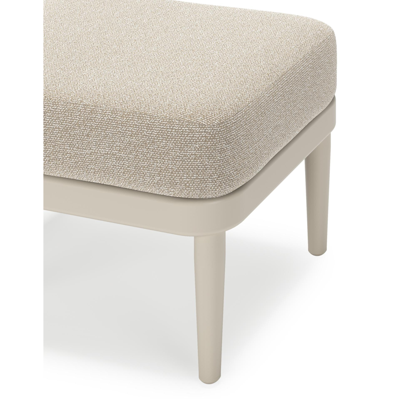 Orso poef in beige aluminium met Marbella Ecru all weather cosytica kussen