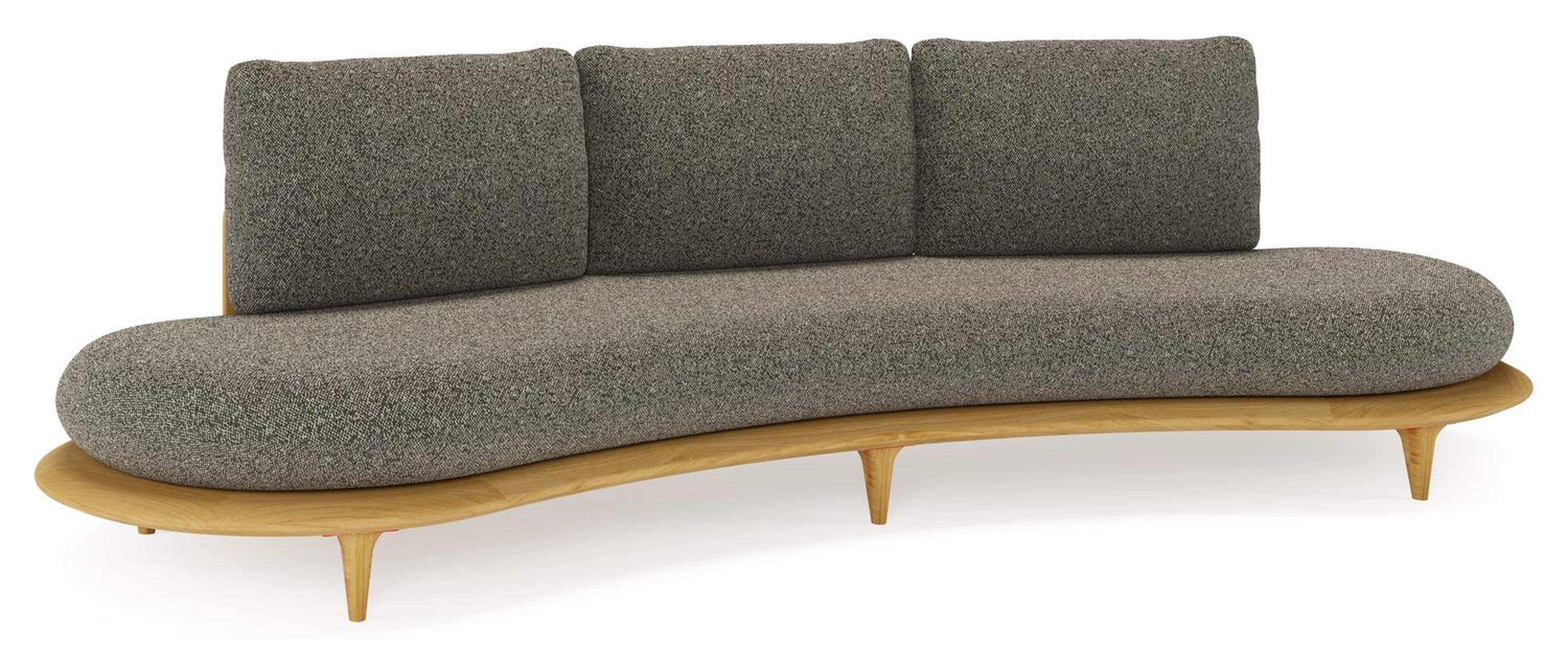 Canape de jardin Bomero en teck et coussins en all weather cosytica marbella tunder