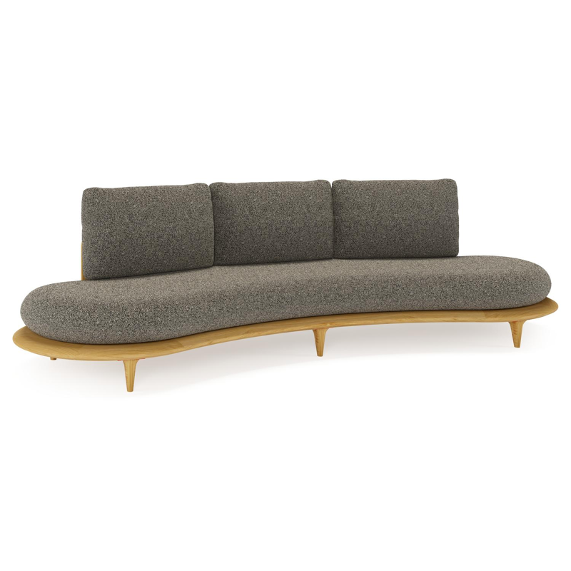 Canape de jardin Bomero en teck et coussins en all weather cosytica marbella tunder
