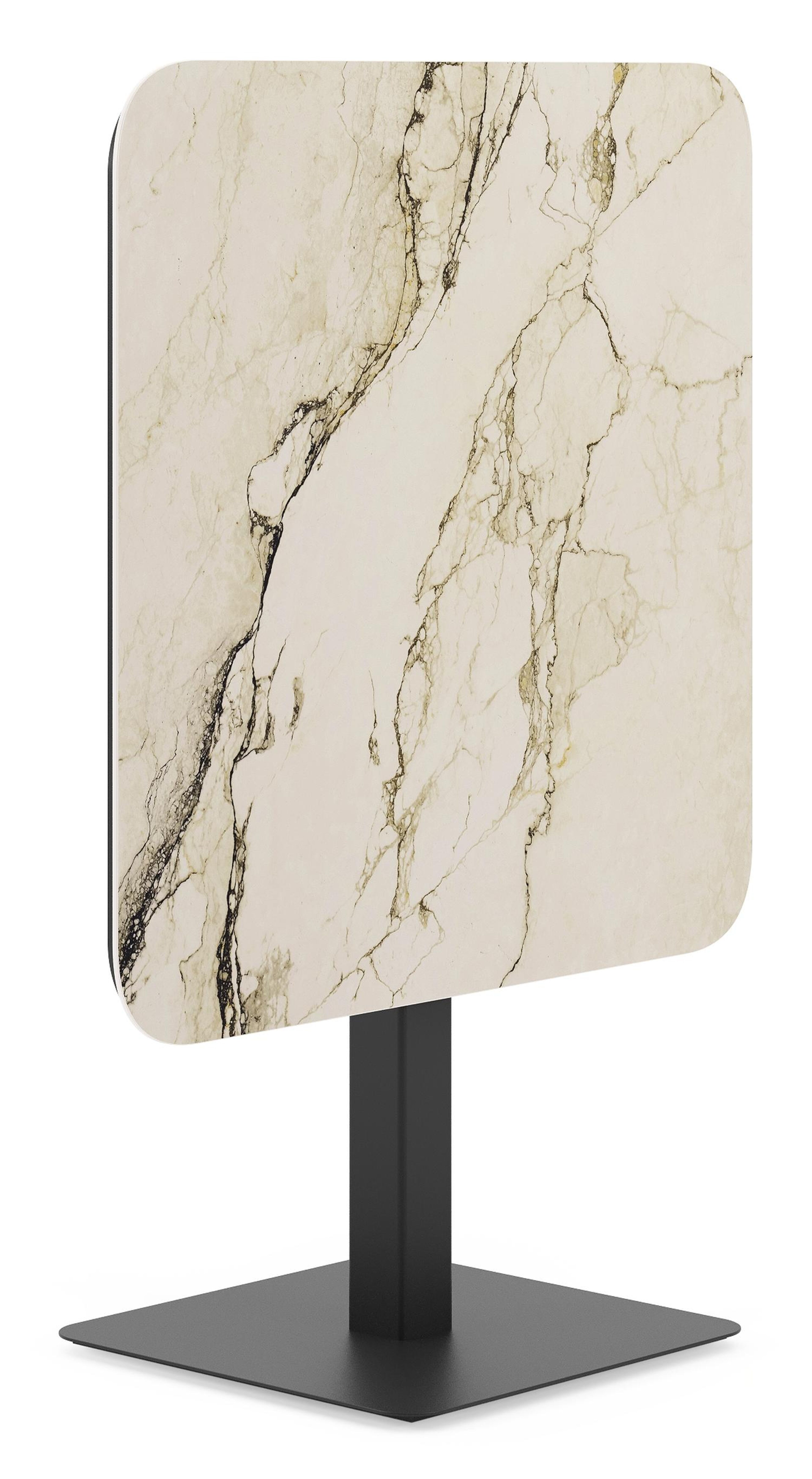Fano kantelbare tuintafel vierkant afgerond in zwart aluminium en volkeramiek colorado dunes - L 80 x B 80 x H 73 cm