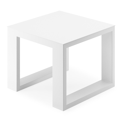 Verato bijzettafel in wit aluminium - L 55 x B 55 x H 45 cm