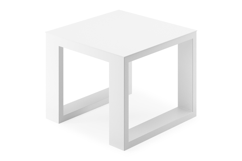 Table d'appoint Verato en aluminium blanc - Lg 55 x larg. 55 x H 45 cm