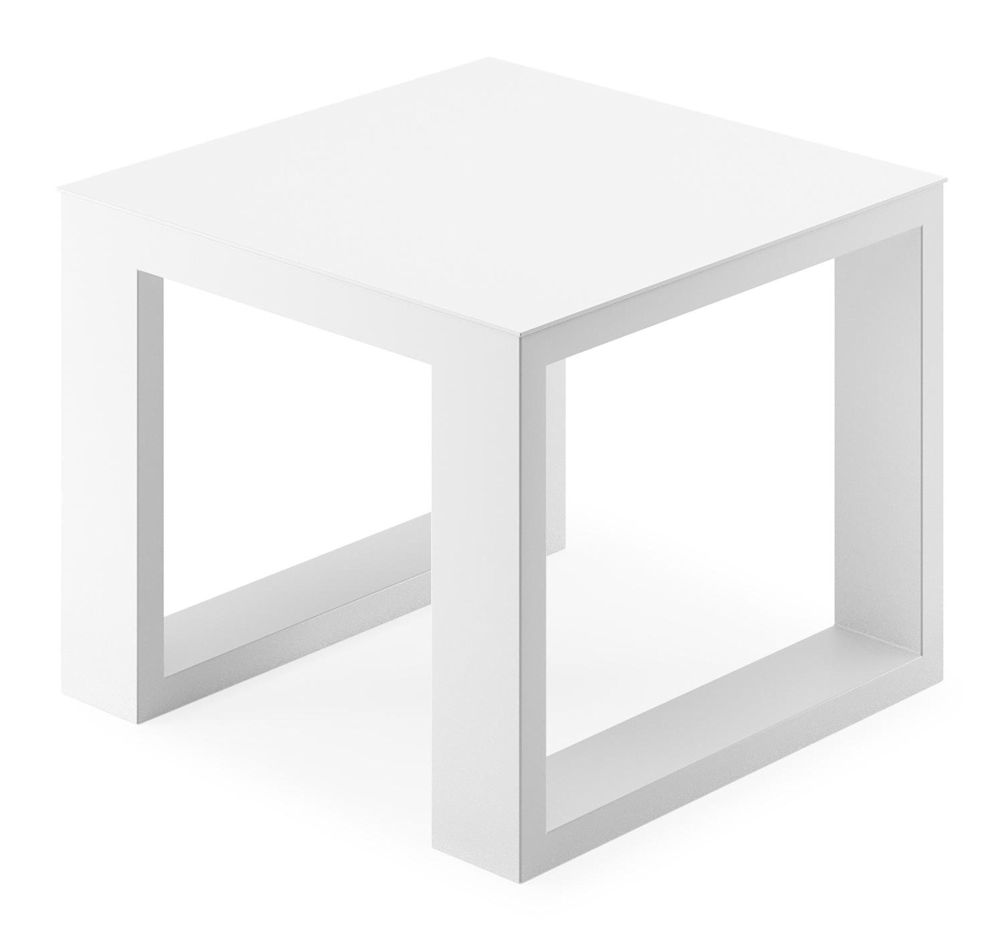 Table d'appoint Verato en aluminium blanc - Lg 55 x larg. 55 x H 45 cm