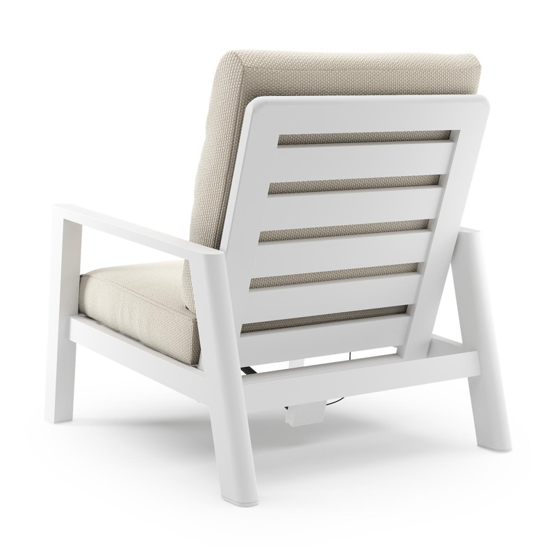 Cirello loungestoel in wit aluminium met althea off white all weather cosytica kussen