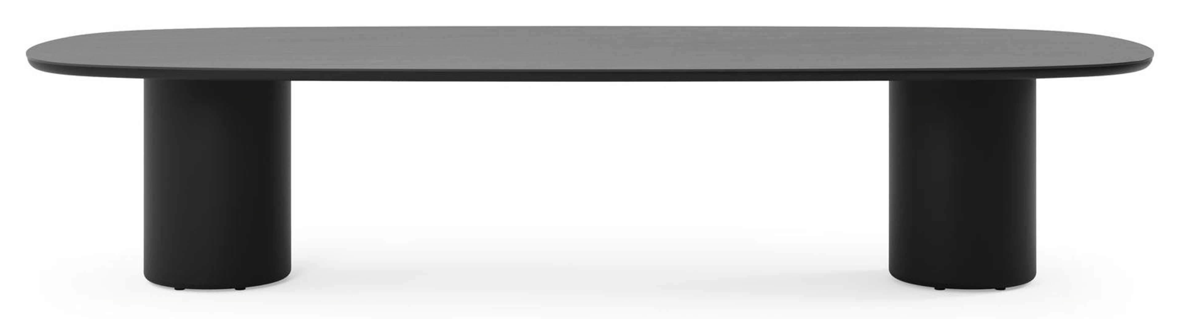 Table de jardin low dining Amico bombo en aluminium noir et céramique pleine Basalt Black - Lg. 320 x Lrg. 130 x Haut. 61 cm