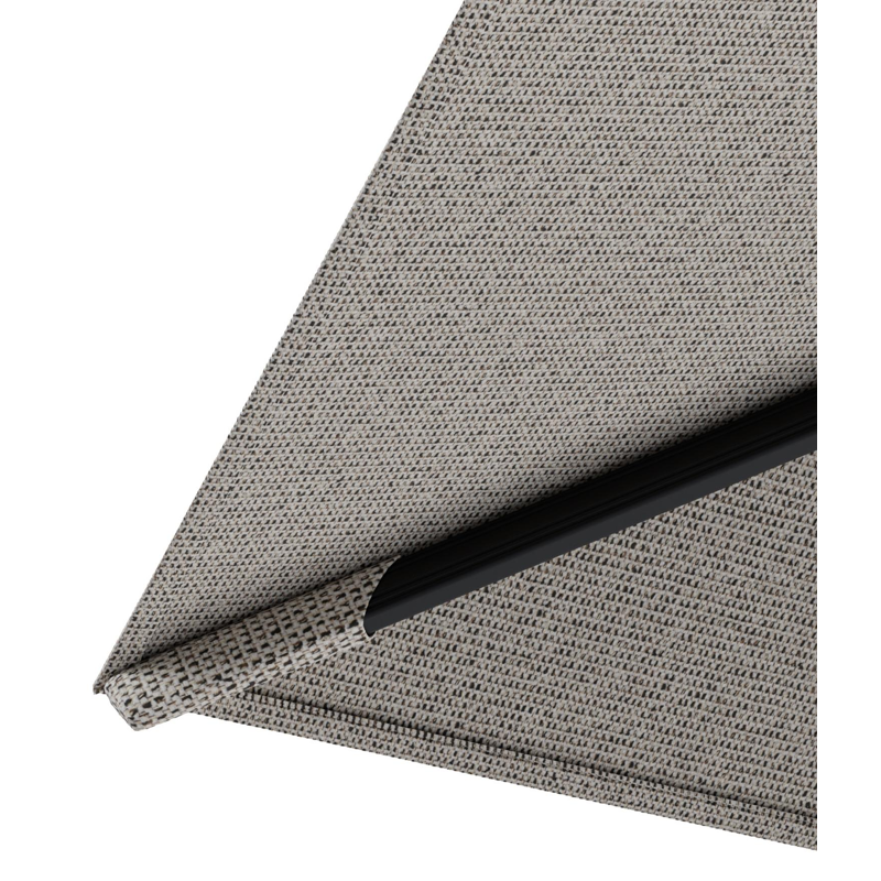 Parasol pendant Rufina avec fonction tilt en aluminium noir et toile de parasol en All Weather Solica Firenze Sand  - Lg.1 400 x Lg.2 300 cm (sans pied de parasol